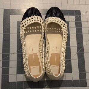 Dolce Vita Black and Cream Crochet Flats